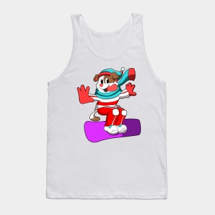 Dog at Snowboarding with Snowboard Tank Top